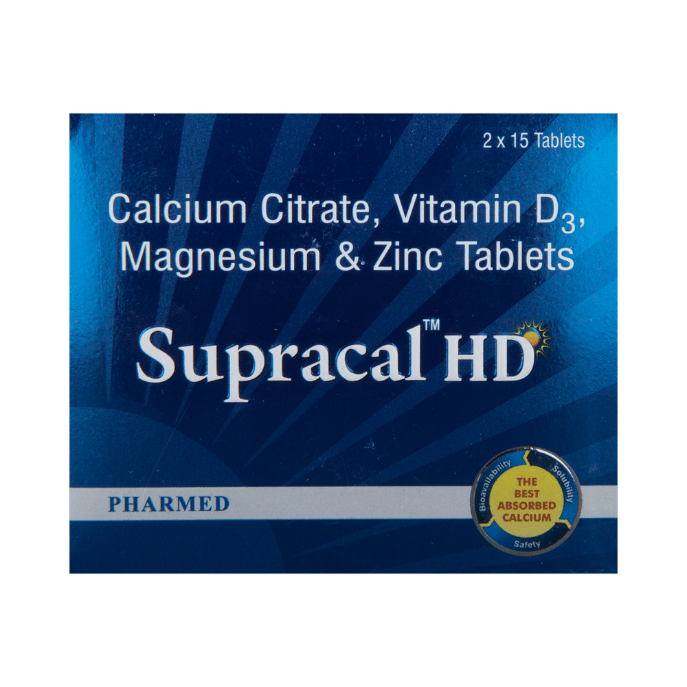 Supracal HD Tablet with Calcium, Vitamin D3, Magnesium & Zinc | For Bone & Teeth Health - Image 2