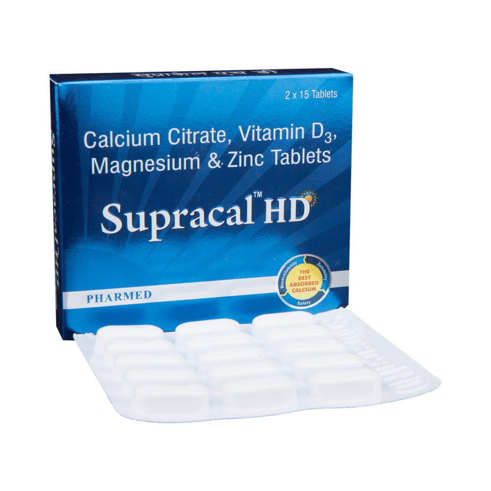 Supracal HD Tablet with Calcium, Vitamin D3, Magnesium & Zinc | For Bone & Teeth Health - Image 1