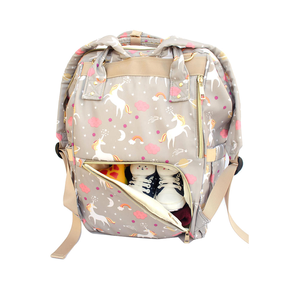 Polka Tots Waterproof Diaper Bag for Travel, Mothers Grey Waterproof