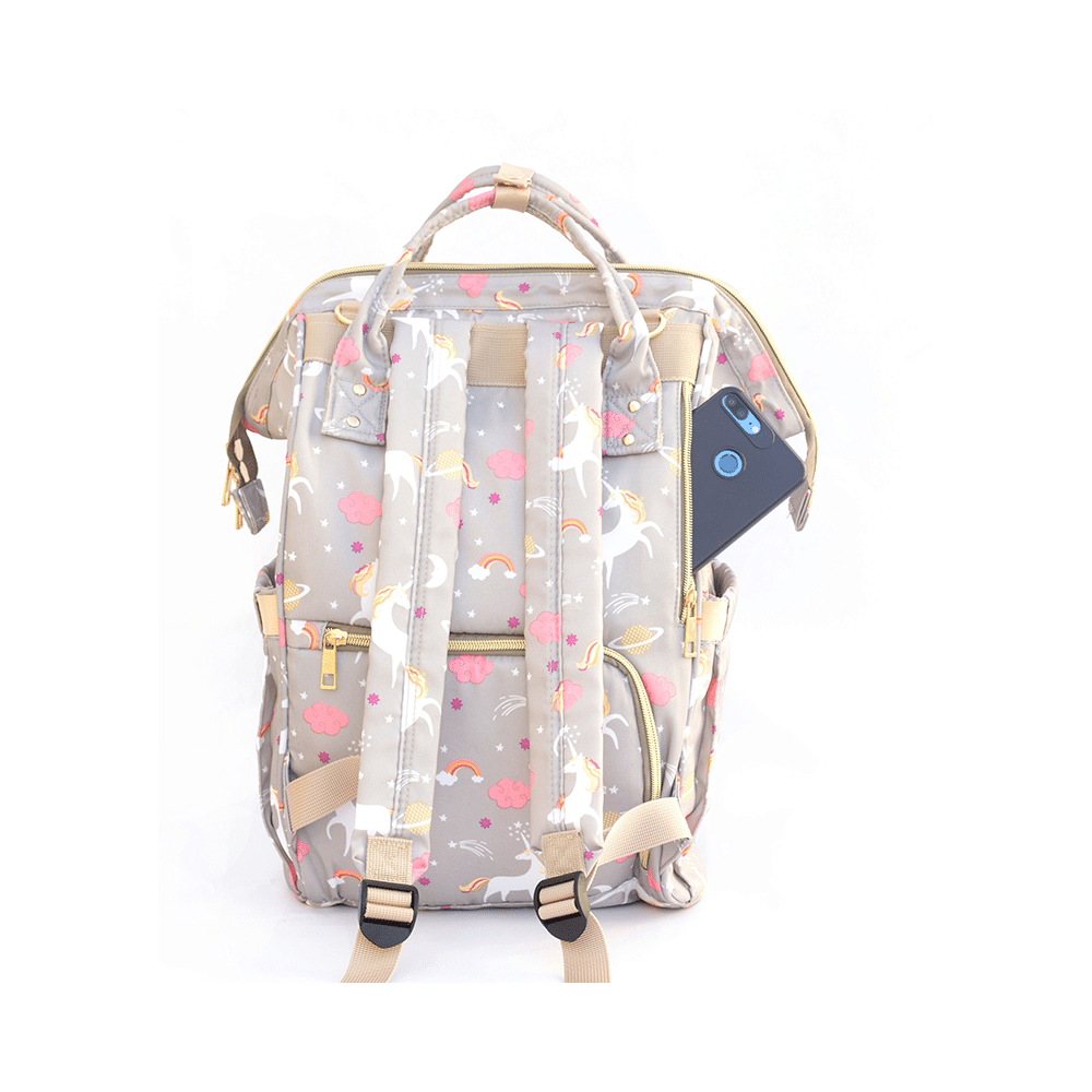 Polka Tots Waterproof Diaper Bag for Travel, Mothers Grey Waterproof - Image 2