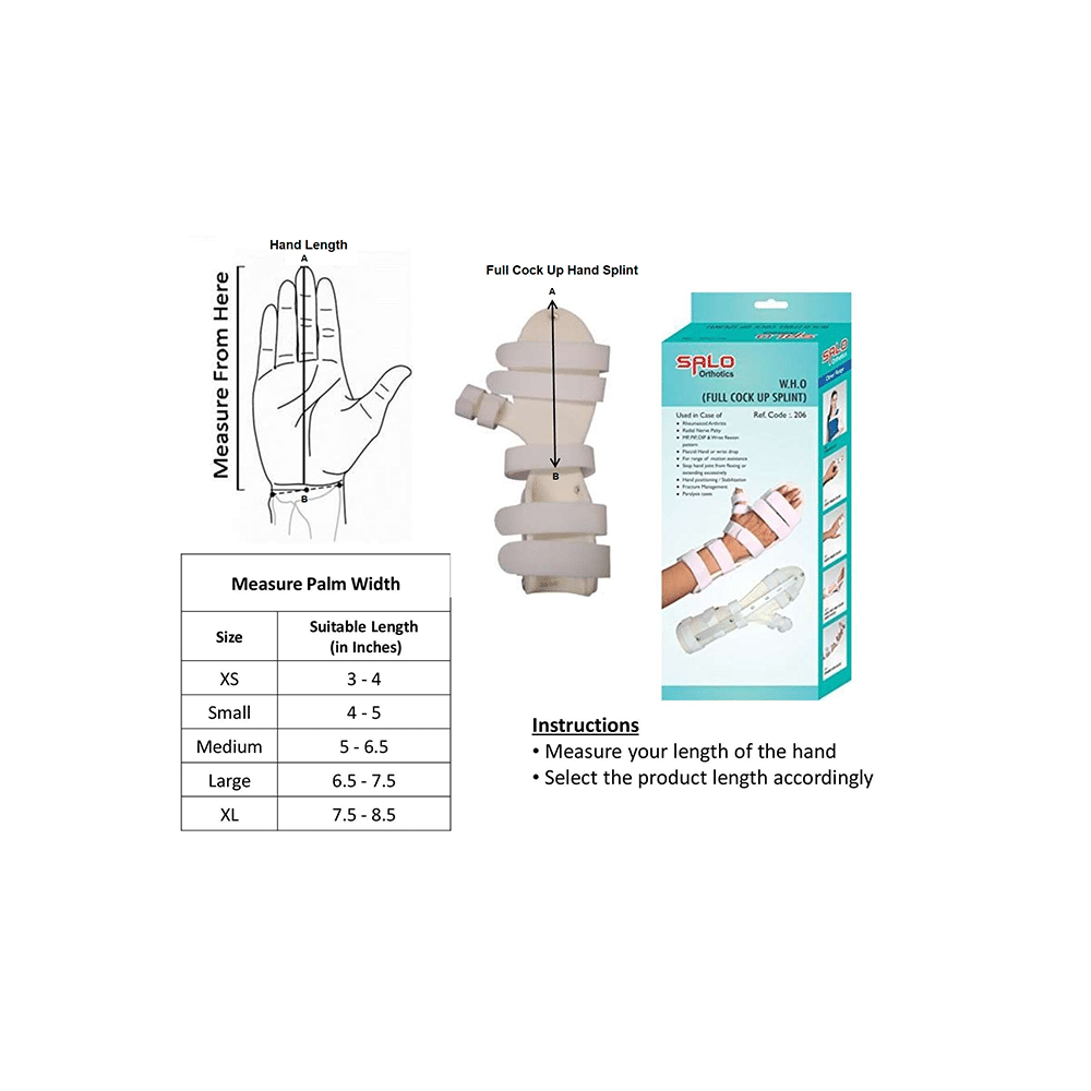 Salo Orthotics Wrist Hand Orthosis (Full Cock Up Splint) XS Left - Image 6