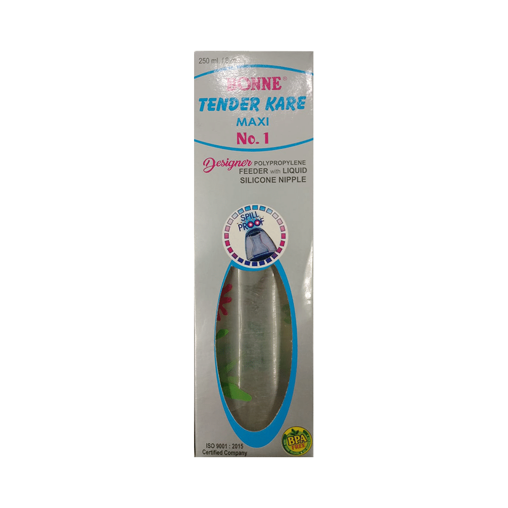 Bonne Tender Kare Maxi No.1 Spill Proof Designer Polypropylene Feeder With Liquid Silicone Nipple BPA Free - Image 1