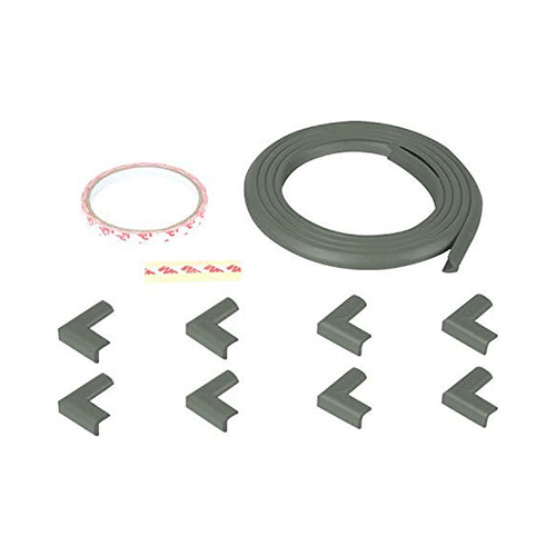 Safe-O-Kid Unique High Density L-Shaped 2mtr Long Mini 2 Edge Guard with 8 Corner Cushions Grey