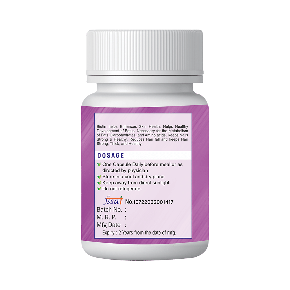 Xovak Pharmtech Biotin 10000mcg Veg Capsule - Image 2