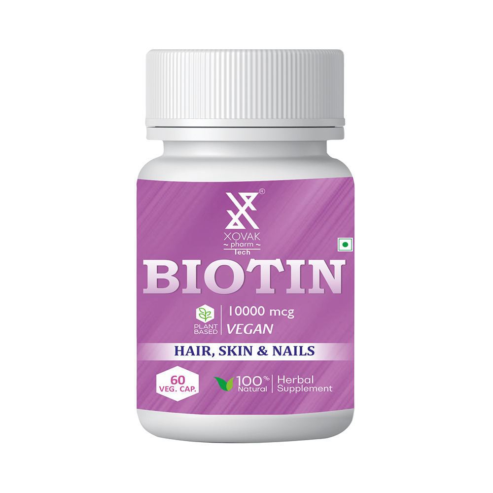 Xovak Pharmtech Biotin 10000mcg Veg Capsule - Image 1