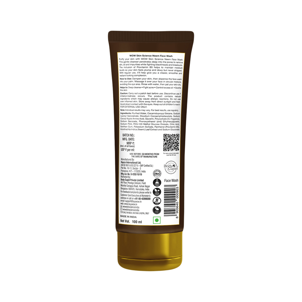 WOW Skin Science Neem Face Wash - Image 2