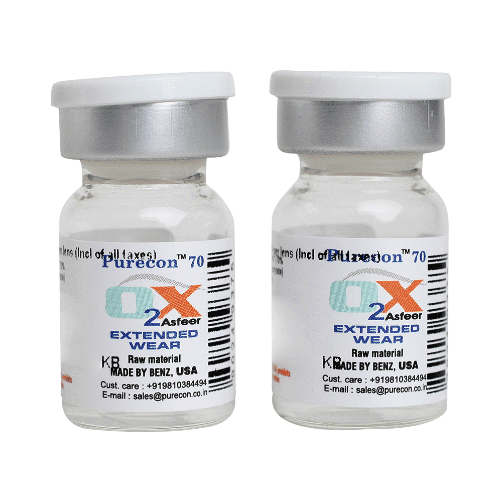 Purecon O2X Asfeer Extended Wear Yearly Disposable Contact Lens Optical Power -2 Clear - Image 1