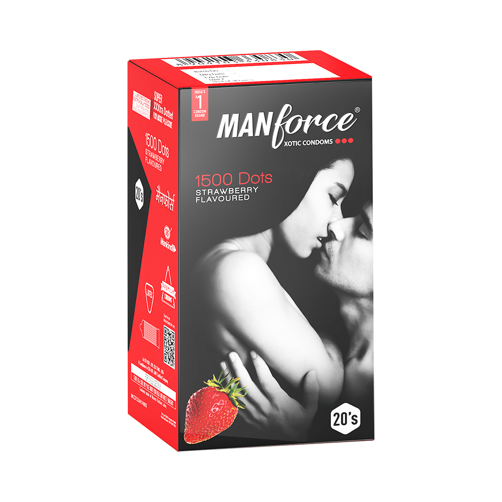 Manforce 1500 Dots Xotic Condom | Flavour Strawberry - Image 5