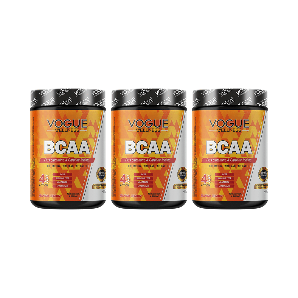 Vogue Wellness BCAA Powder (400gm Each) Mango Lemon - Image 1