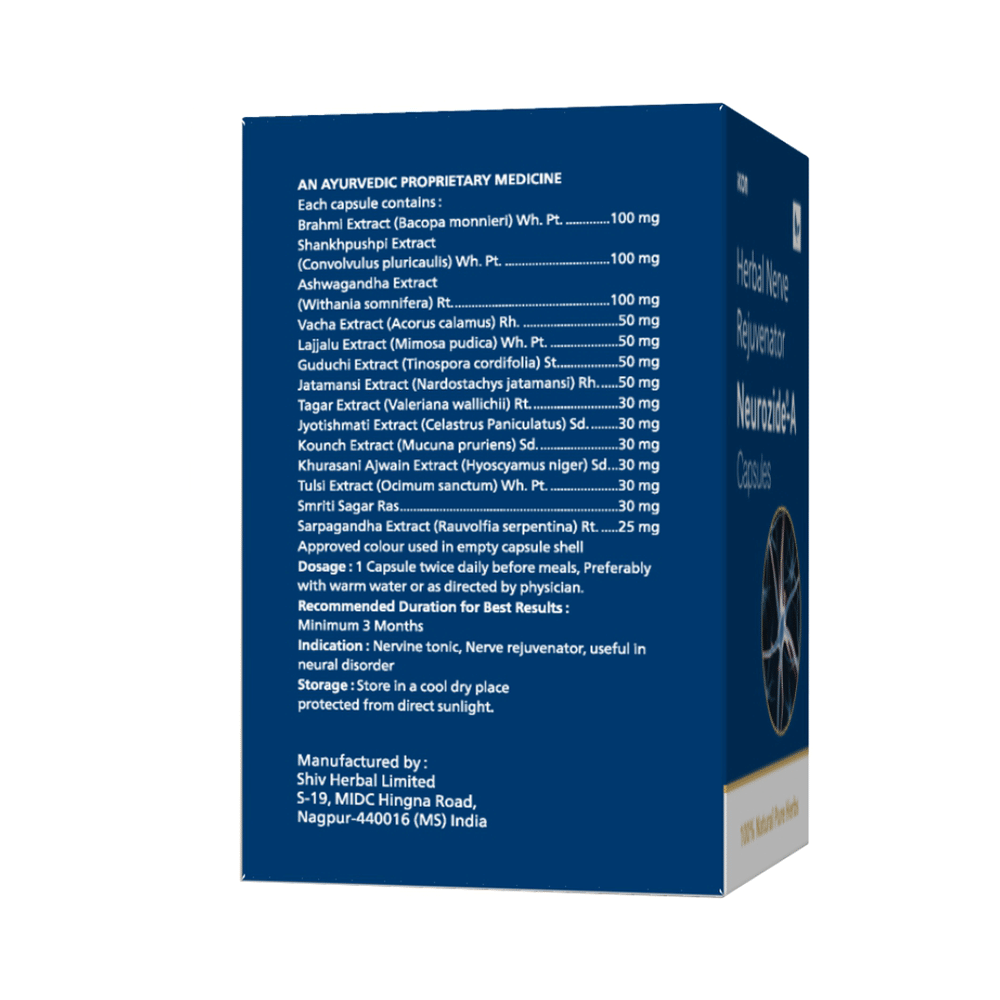 Neurozide-A Herbal Nerve Rejuvenator Capsule (10 Each) - Image 2