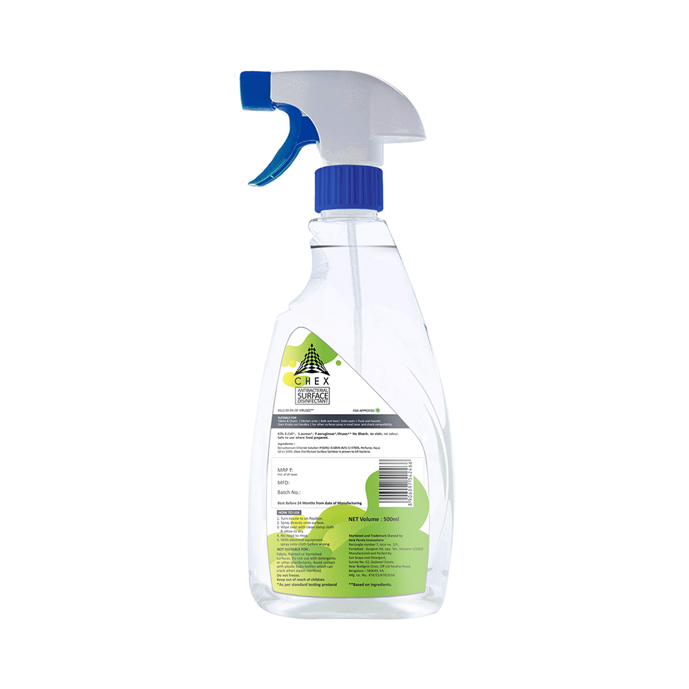 Chex Combo Pack of Fruit & Vegetable Cleanser & Antibacterial Surface Disinfectant Spray (500ml Each) - Image 5