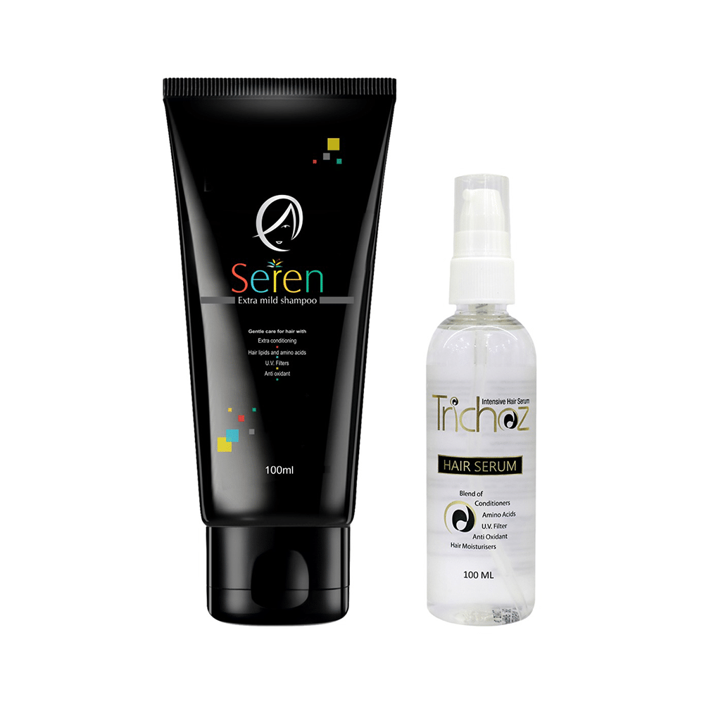 Ethicare Remedies Combo Pack of Seren Extra Mild Shampoo 100ml & Trichoz Intensive Hair Serum 100ml - Image 1