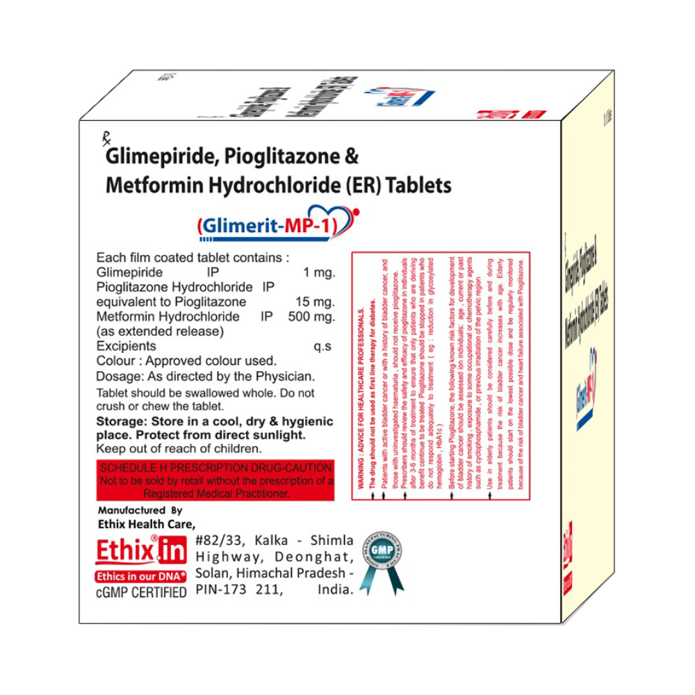 Glimerit-MP 1 Tablet ER - Image 2