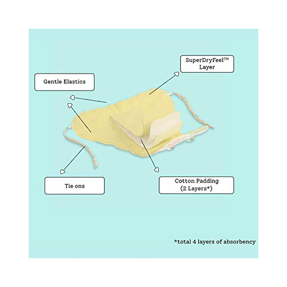 Superbottoms Organic Cotton Padded Dry Feel Langot/Nappy Size 1 Striking Whites - Image 6