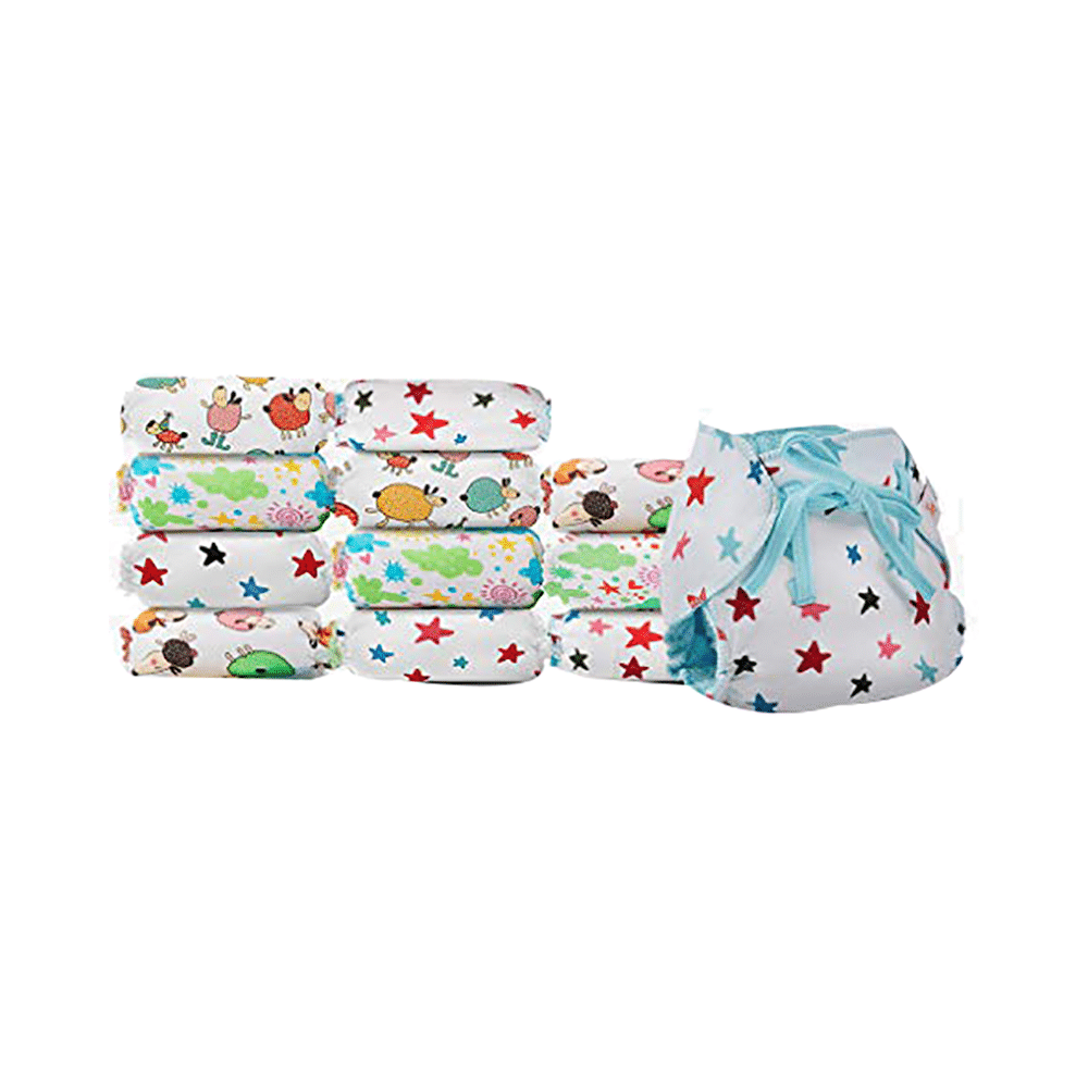 Superbottoms Organic Cotton Padded Dry Feel Langot/Nappy Size 1 Striking Whites