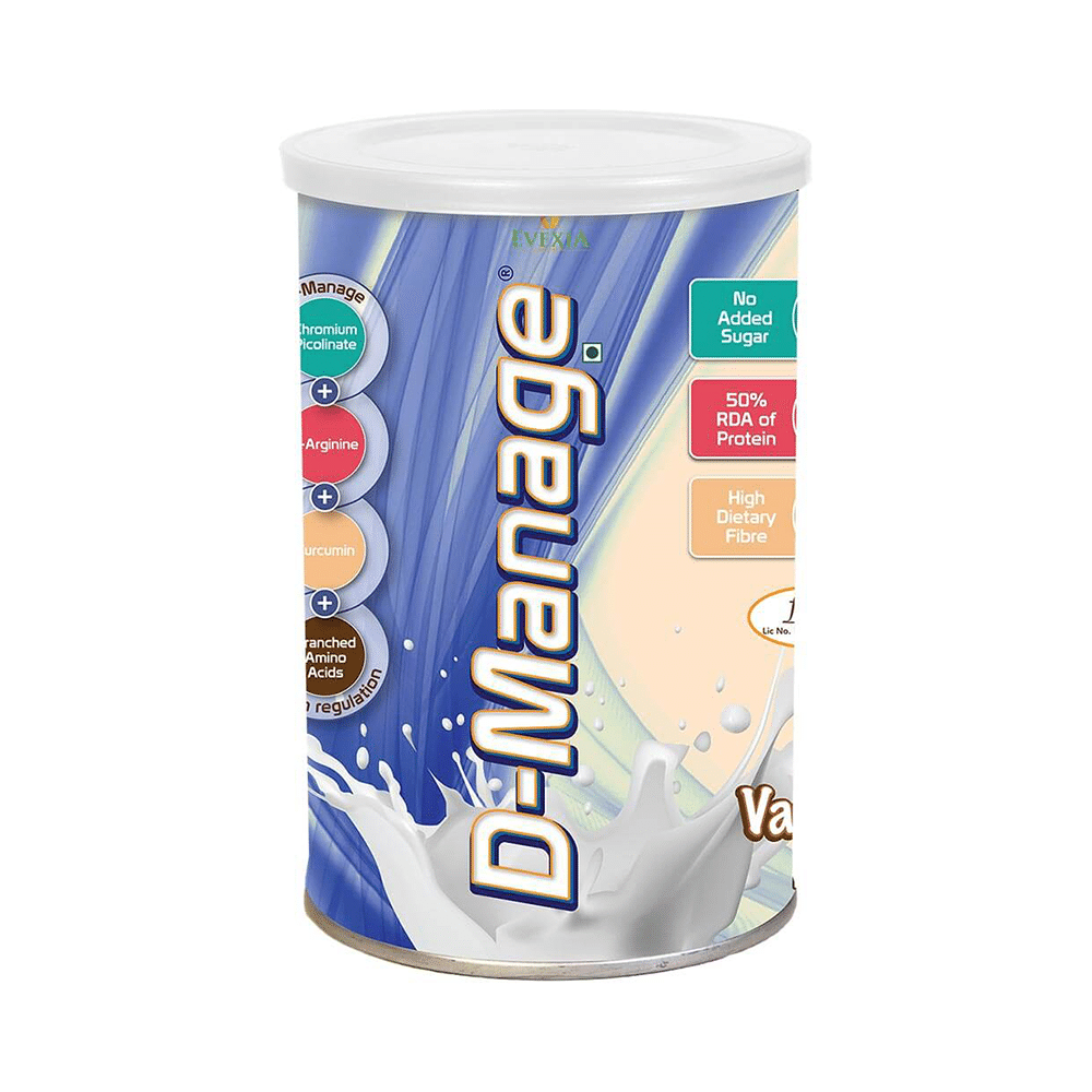Evexia D-Manage with Amino Acids & L-Arginine for Insulin Regulation | Flavour Vanilla Powder - Image 1