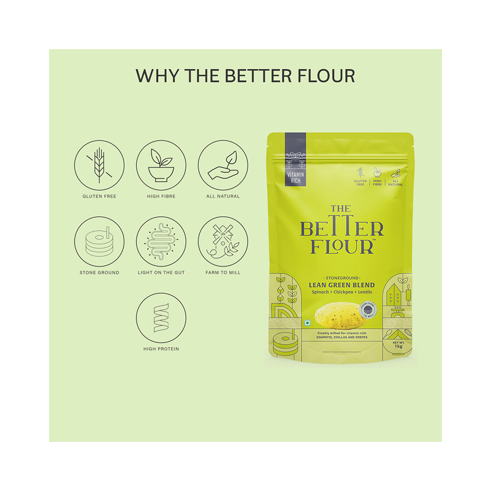 The Better Flour Vitamin Rich Spinach Flour, Low Carb Atta & Gluten Free Multigrain Atta - Image 5