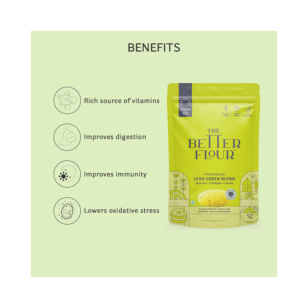 The Better Flour Vitamin Rich Spinach Flour, Low Carb Atta & Gluten Free Multigrain Atta - Image 4