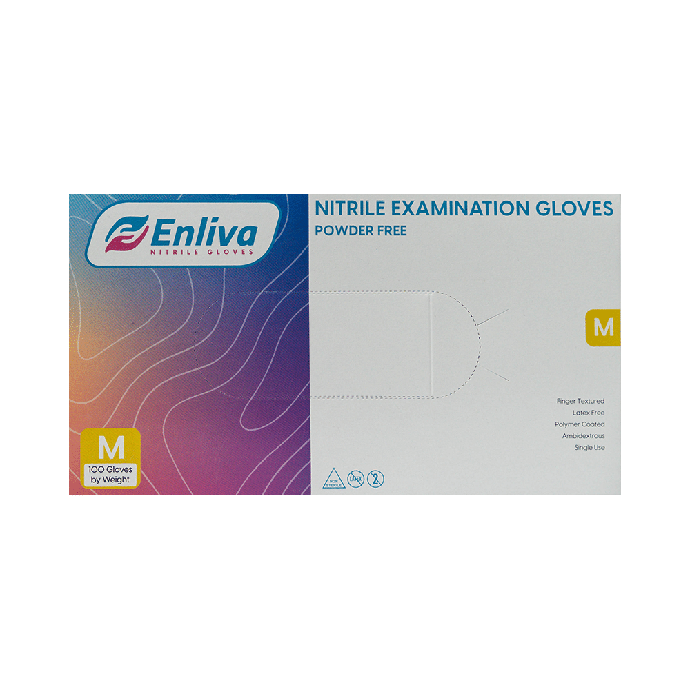 Enliva Premium Nitrile Examination Gloves Medium - Image 1