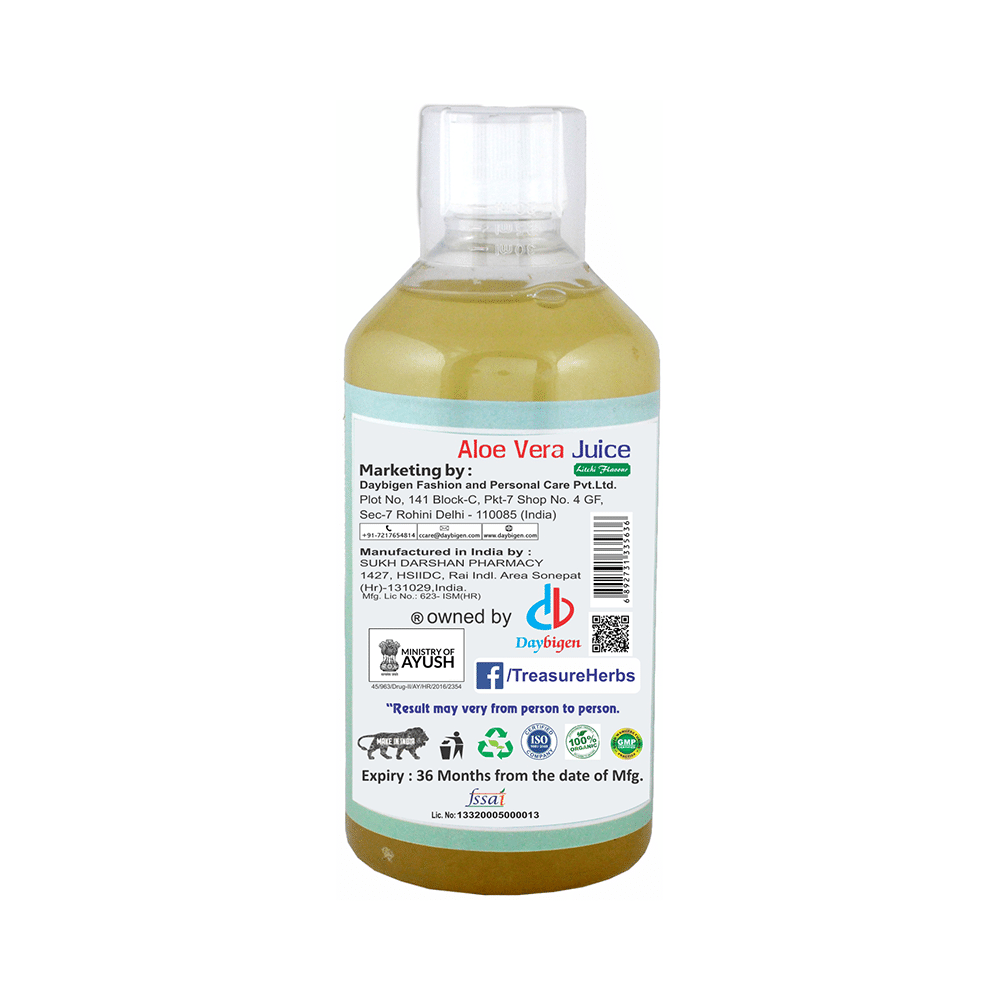 TreasureHerbs Organic Aloe Vera Juice Litchi - Image 2