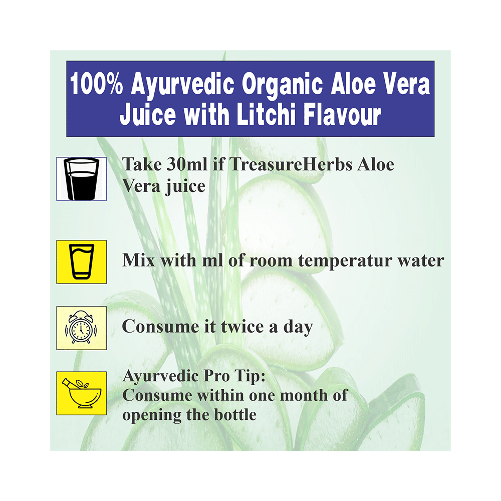 TreasureHerbs Organic Aloe Vera Juice Litchi - Image 5