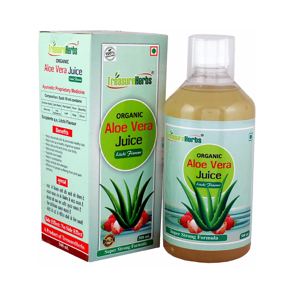 TreasureHerbs Organic Aloe Vera Juice Litchi - Image 1
