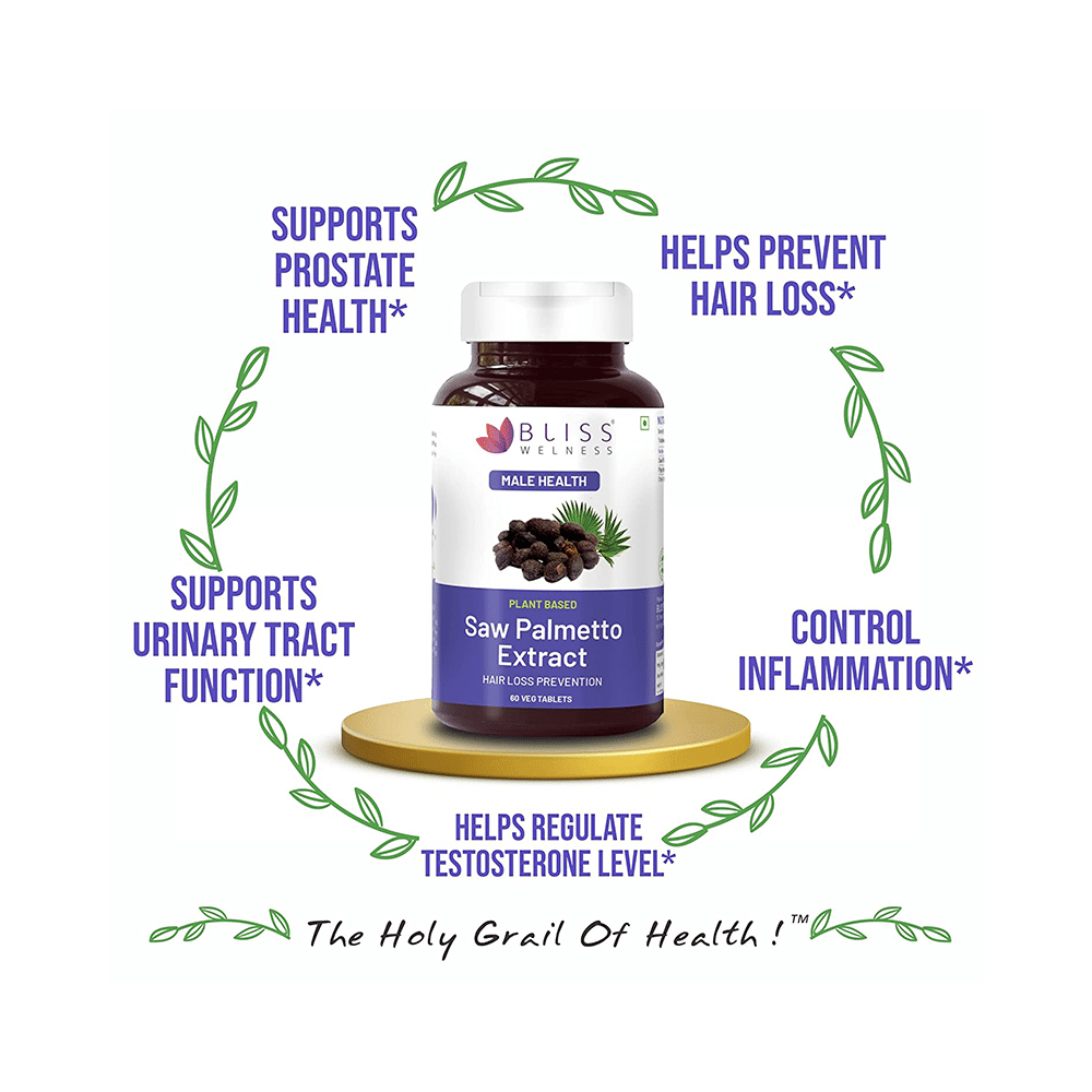 Bliss Welness Male Health Saw Palmetto Extract Veg Tablet - Image 5