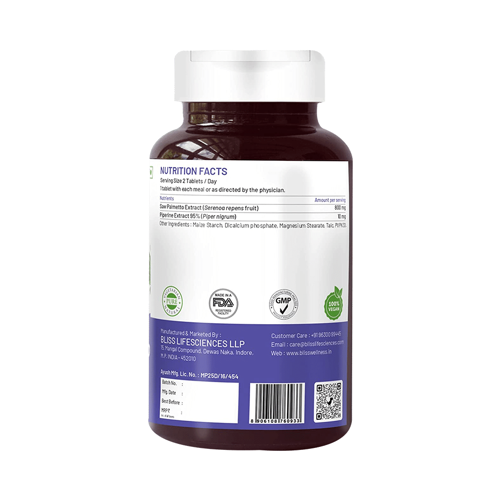 Bliss Welness Male Health Saw Palmetto Extract Veg Tablet - Image 3