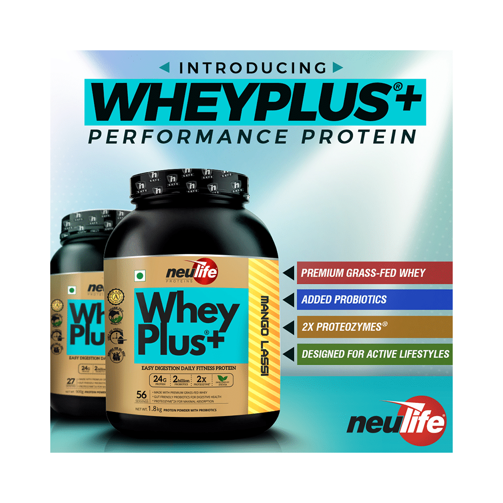 Neulife Whey Plus+ Protein Powder with Probiotics Mango Lassi - Image 5