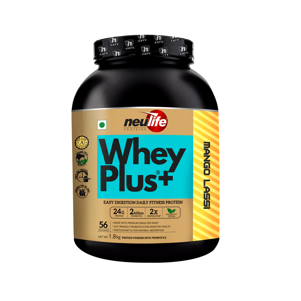 Neulife Whey Plus+ Protein Powder with Probiotics Mango Lassi - Image 1
