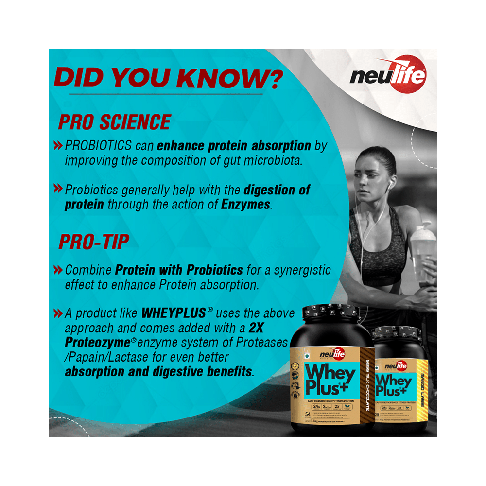 Neulife Whey Plus+ Protein Powder with Probiotics Mango Lassi - Image 7