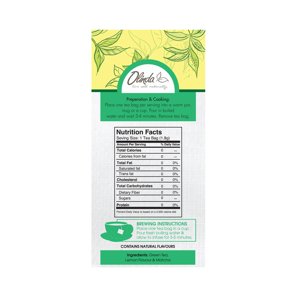 Olinda Matcha Green Tea (2gm Each) Lemon - Image 2