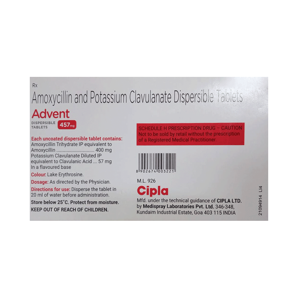 Advent 457mg Tablet DT Tangy Orange - Image 2