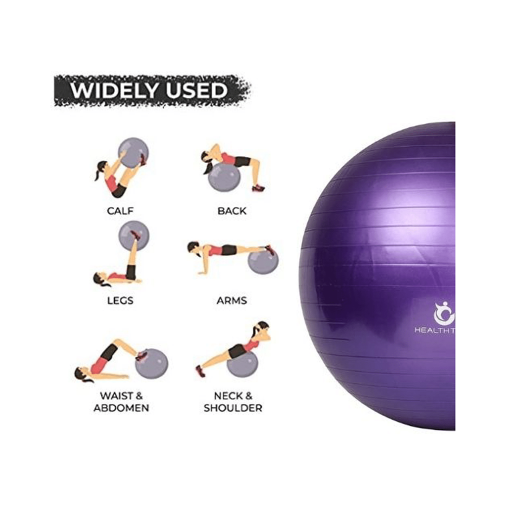 Healthtrek Anti Burst Gym/Yoga/Exercise/Swiss Ball 65cm Purple - Image 9