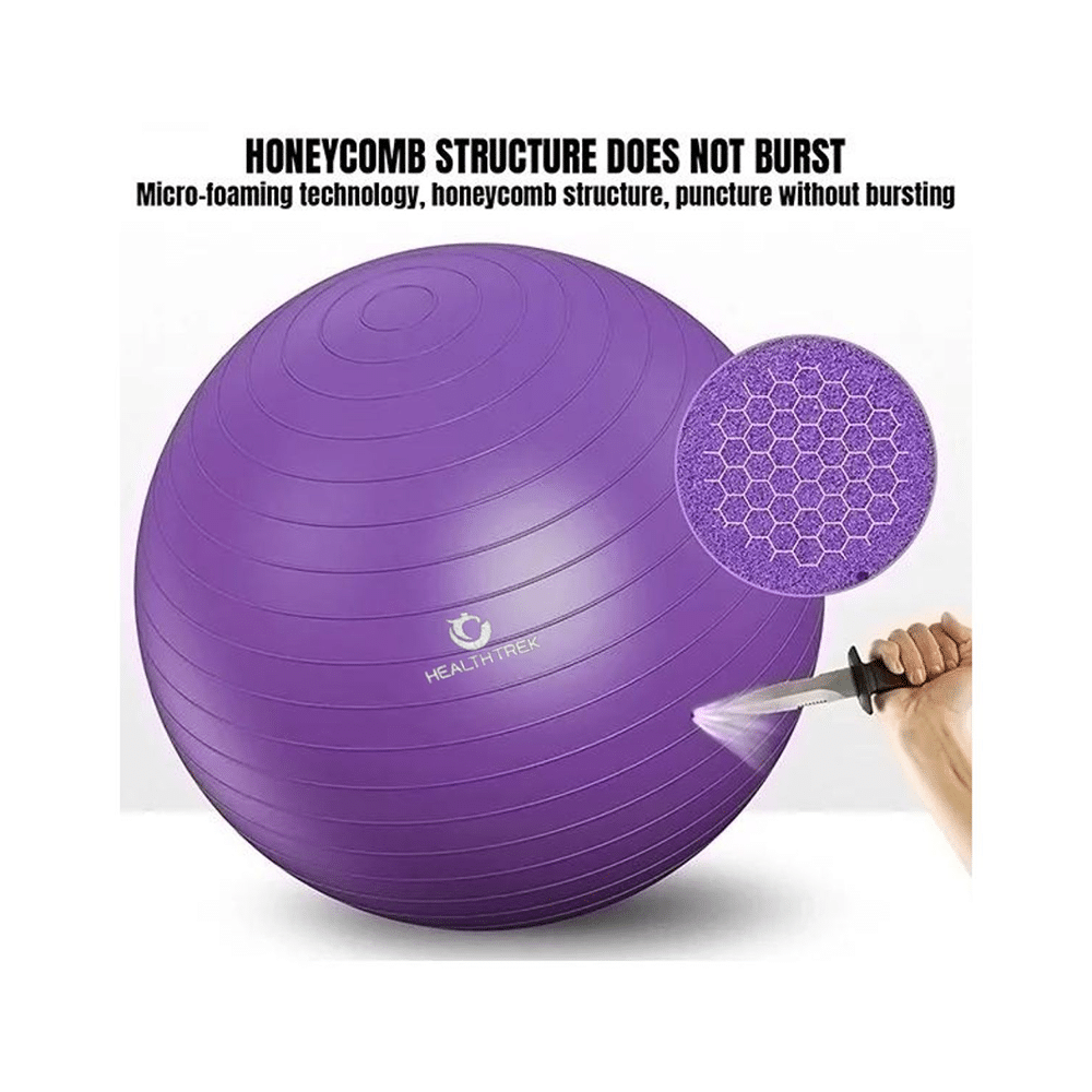 Healthtrek Anti Burst Gym/Yoga/Exercise/Swiss Ball 65cm Purple - Image 8