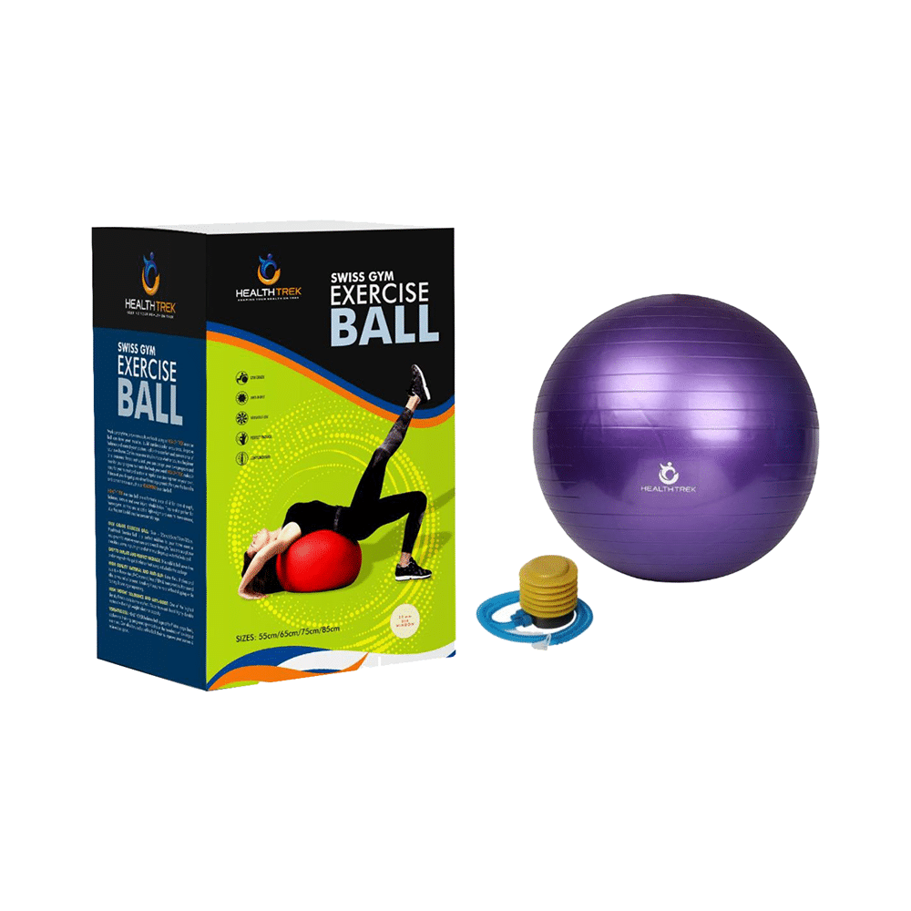 Healthtrek Anti Burst Gym/Yoga/Exercise/Swiss Ball 65cm Purple - Image 3