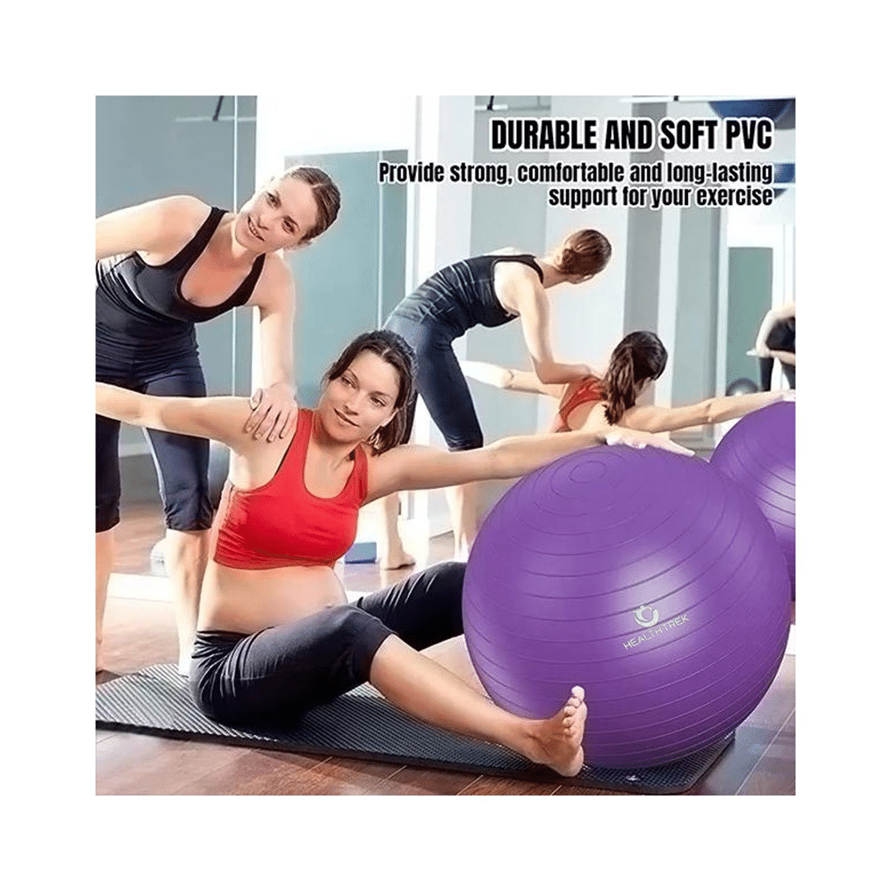 Healthtrek Anti Burst Gym/Yoga/Exercise/Swiss Ball 65cm Purple - Image 4