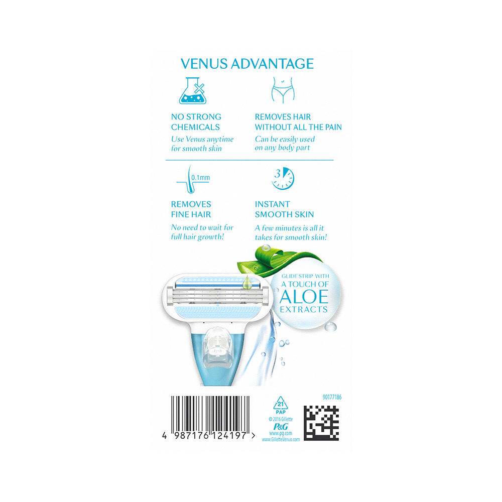 Combo Pack of Whisper Ultra Clean with Herbal Oil Sanitary Pads XL+ (50 Each) & Gillette Venus Smooth Razor - Image 6