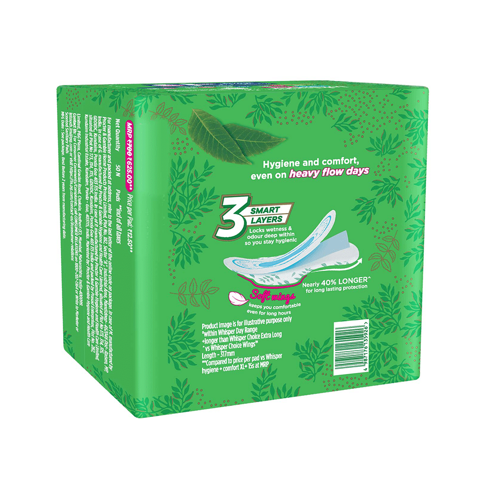 Combo Pack of Whisper Ultra Clean with Herbal Oil Sanitary Pads XL+ (50 Each) & Gillette Venus Smooth Razor - Image 4