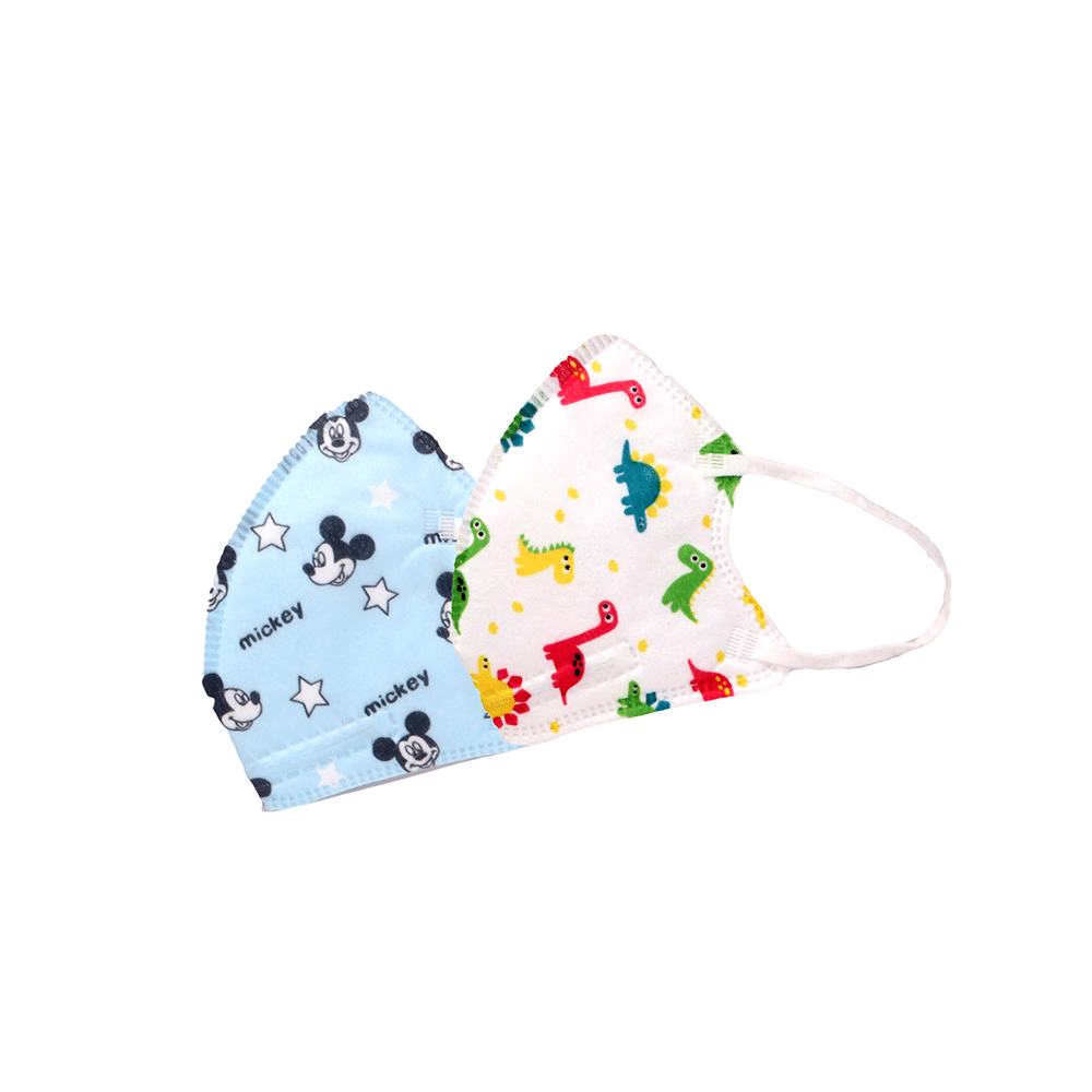 Advind Healthcare Smog Guard N95 Kids Mask without Valve for 4-12 Years Blue Mickey Mouse Design  & Animal Print Design - Image 1