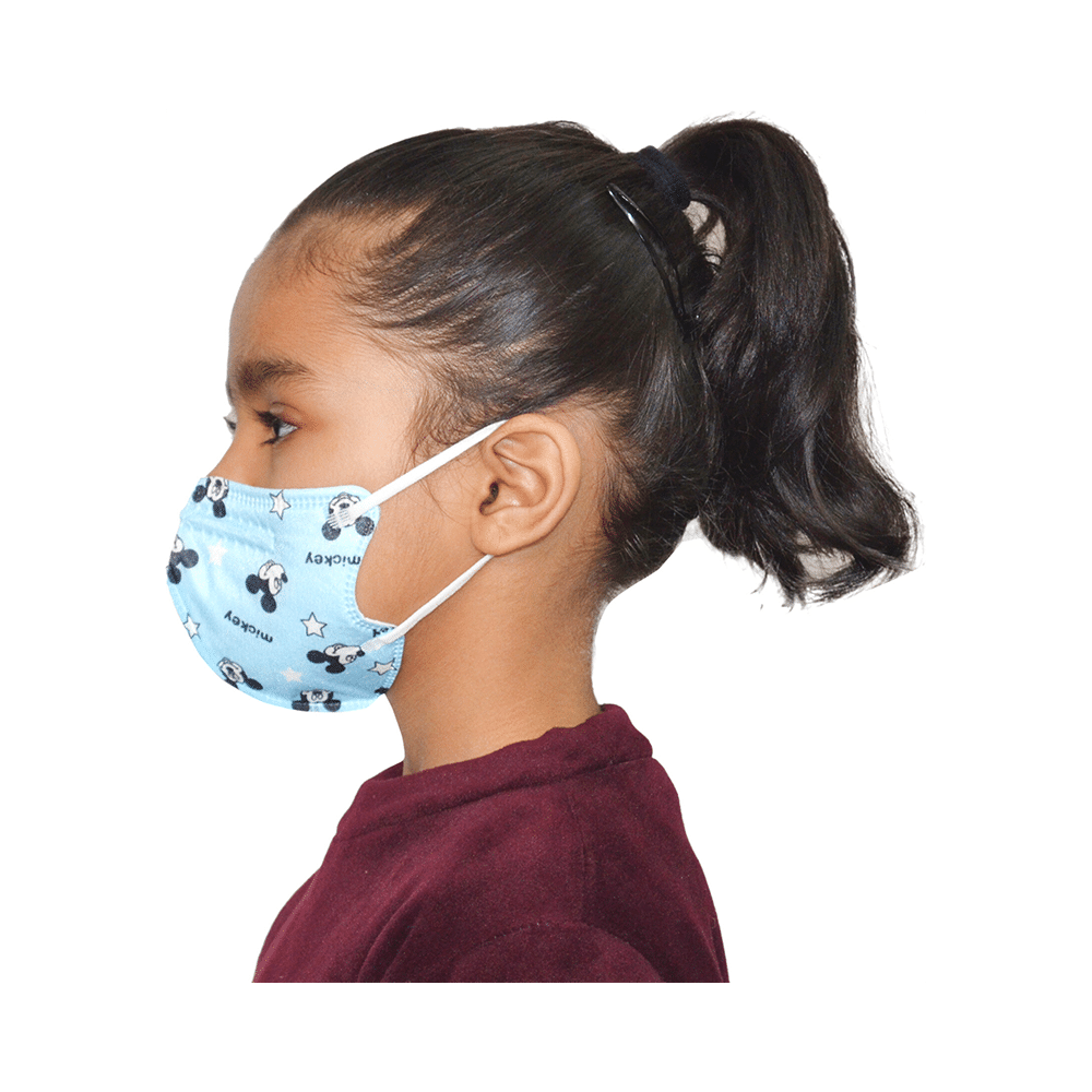 Advind Healthcare Smog Guard N95 Kids Mask without Valve for 4-12 Years Blue Mickey Mouse Design  & Animal Print Design - Image 4