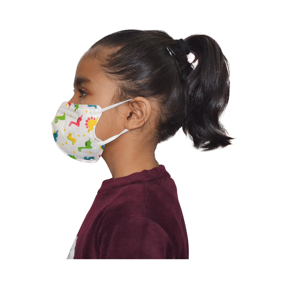 Advind Healthcare Smog Guard N95 Kids Mask without Valve for 4-12 Years Blue Mickey Mouse Design  & Animal Print Design - Image 3