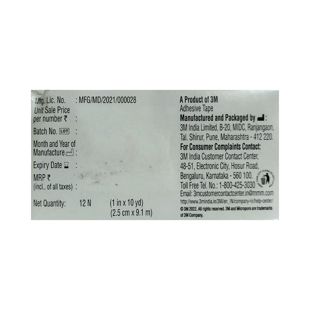 3M 1530-1 ADhesive Tape Micropore 2.5Cm*9.1M - Image 2