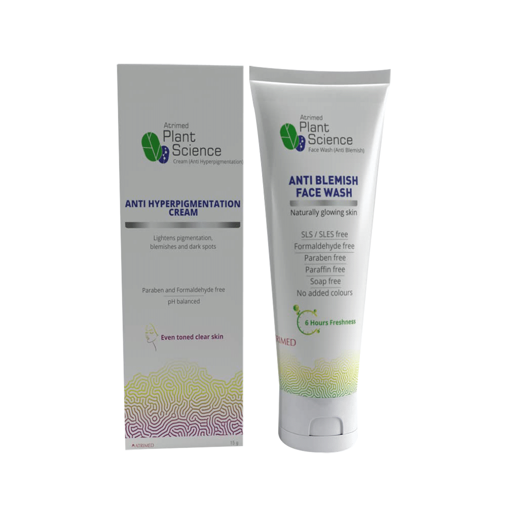 Atrimed Plant Science Combo Pack of Anti Hyperpigmentation Cream (15gm) and Anti Blemish Face Wash (50ml) - Image 1