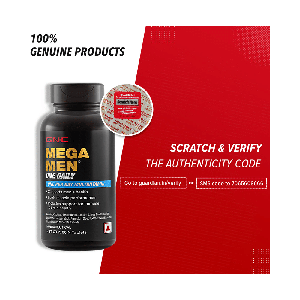 GNC Mega Men One Daily Multivitamin for Muscle Performance, Immunity & Brain Health | Tablet - Image 6
