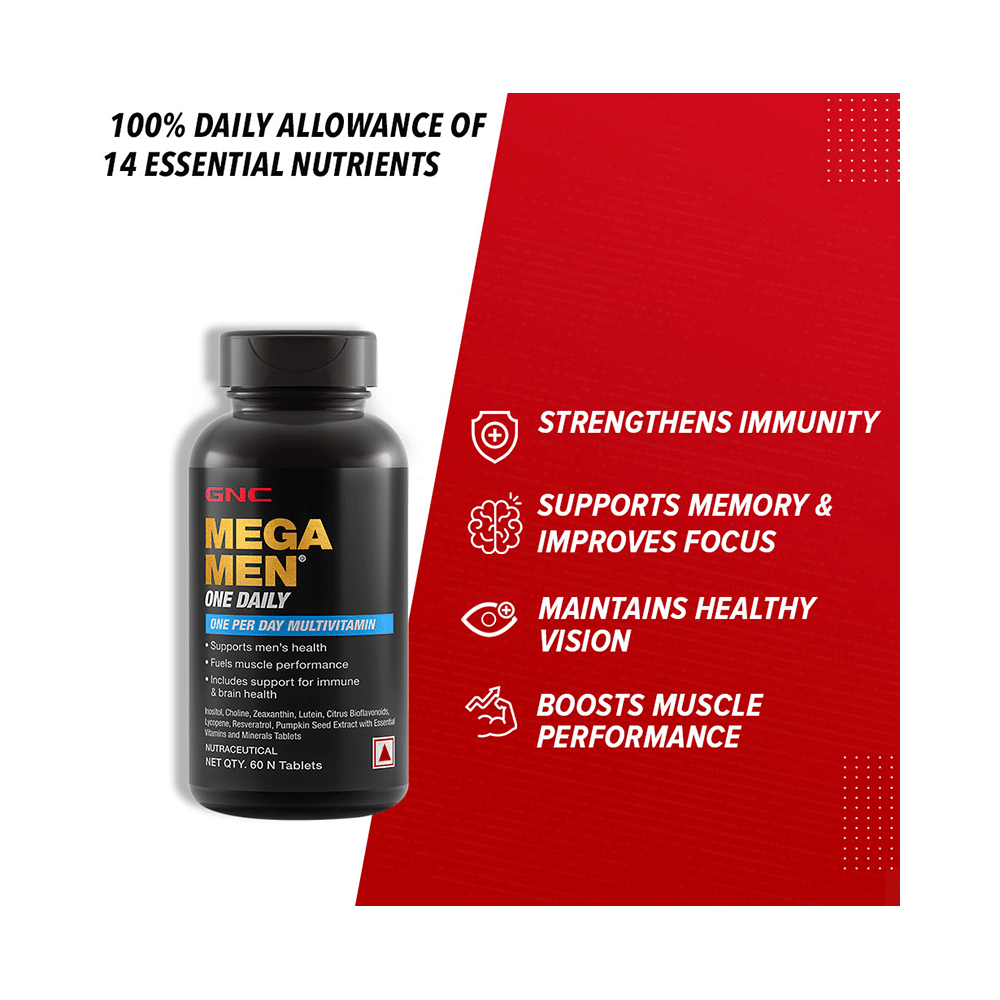 GNC Mega Men One Daily Multivitamin for Muscle Performance, Immunity & Brain Health | Tablet - Image 7