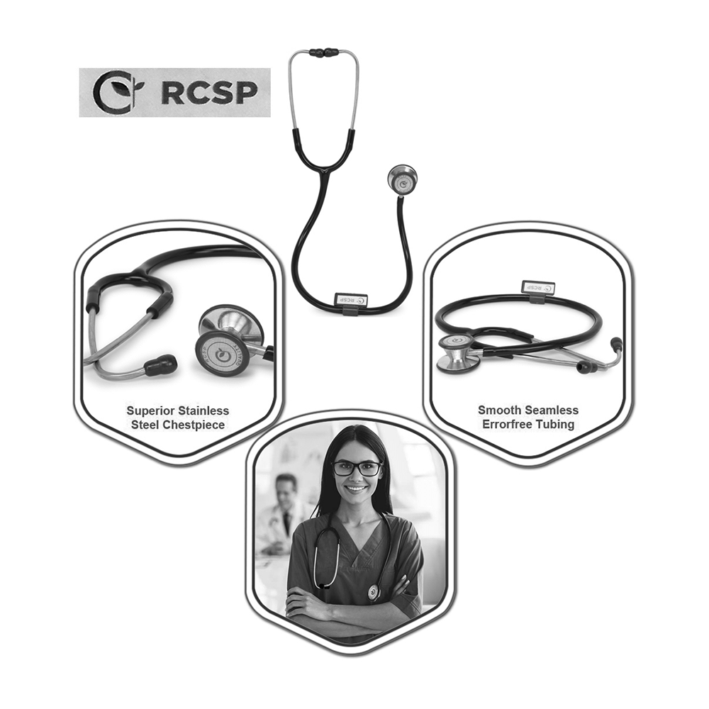 RCSP Dual Head Stethoscope Black - Image 3