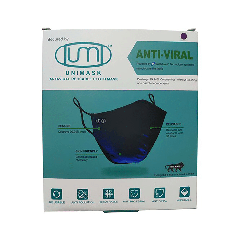 Unimask Anti-Viral Reusable Cloth Mask Navy - Image 3