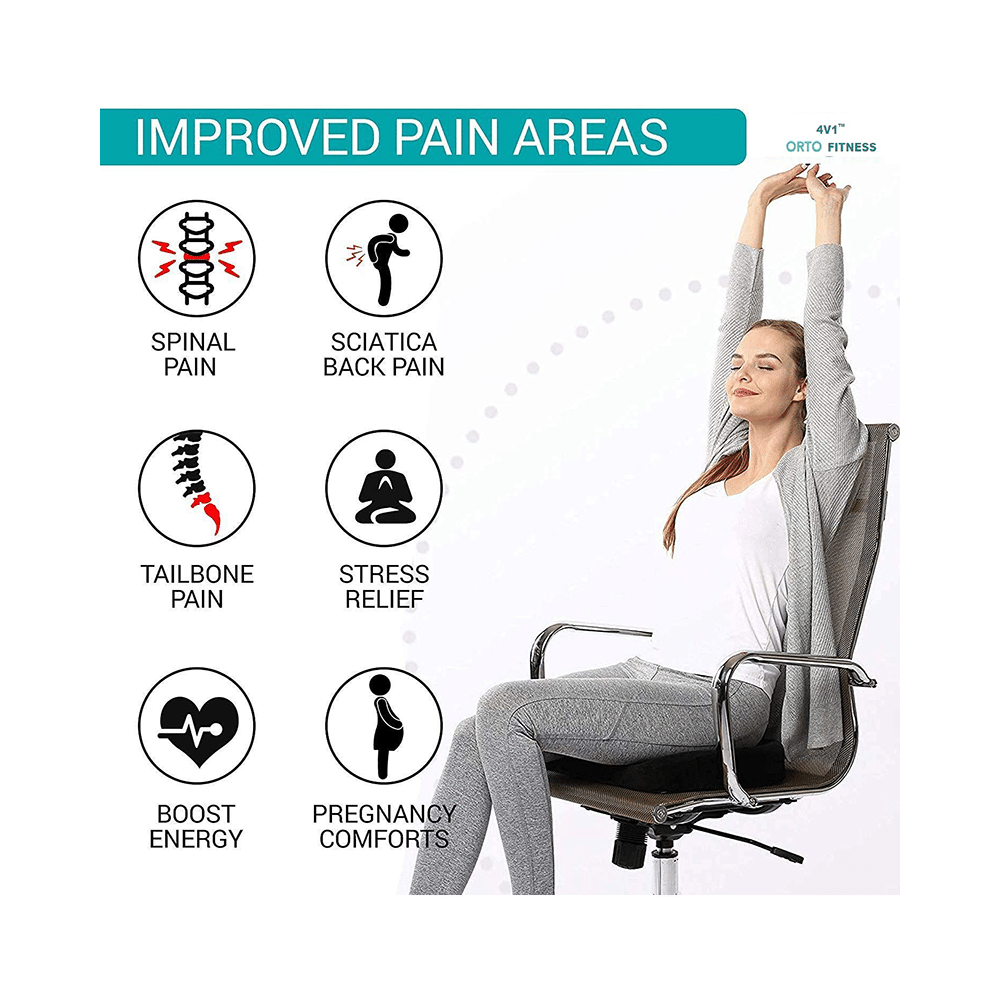 4V1 CX 7 Coccyx Orthopedic Seat Cushion Standard Black - Image 8