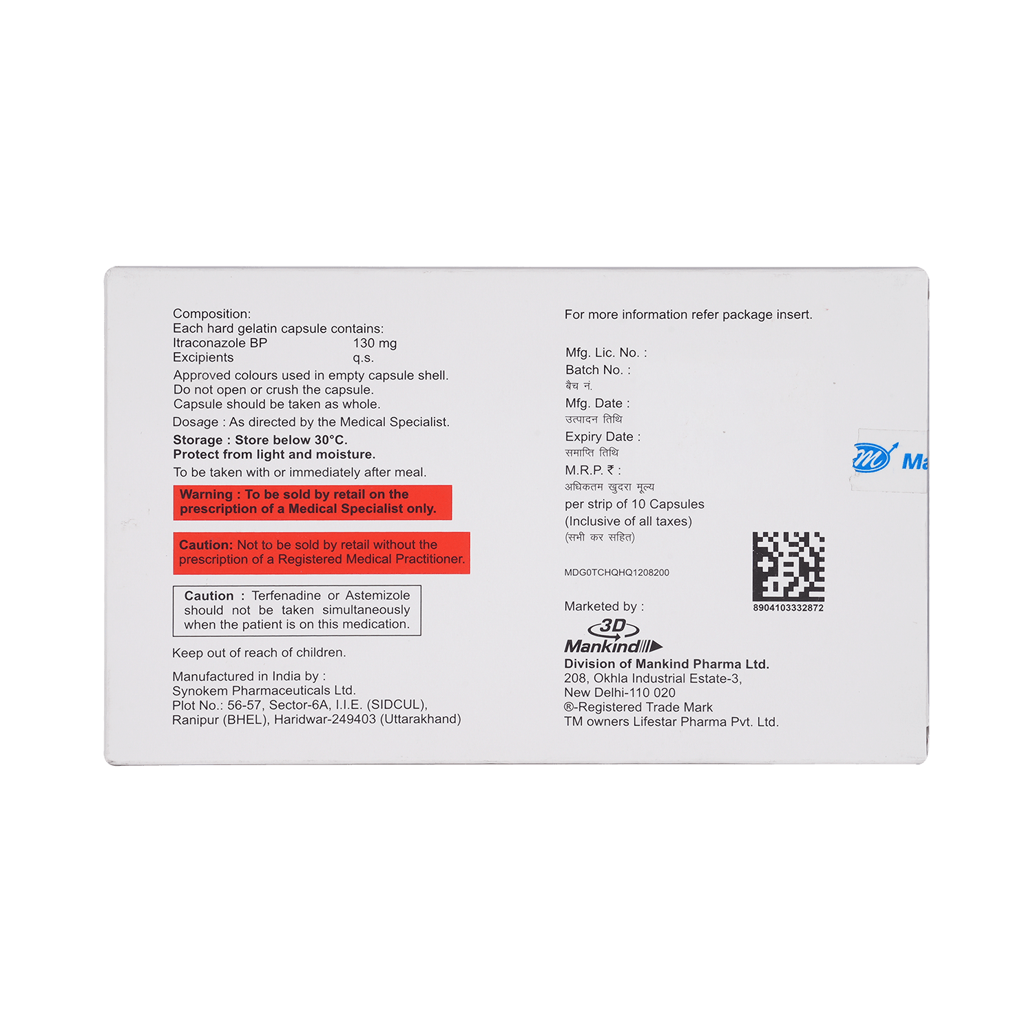 Itragreat SB 130mg Capsule - Image 3